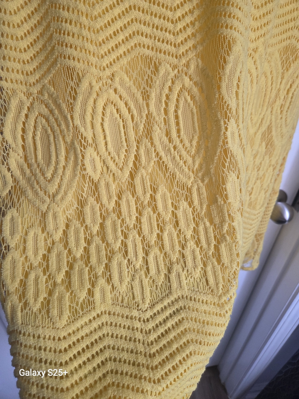 Sharagano Yellow Lace Sleeveless Midi Dress - Picture 3 of 4